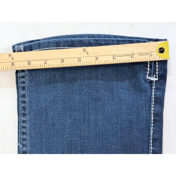 Cowgirl Tuff Co. Edgy Bootcut Jeans Womens Size 11/12 Blue Denim Natural Waist W - Picture 11 of 12